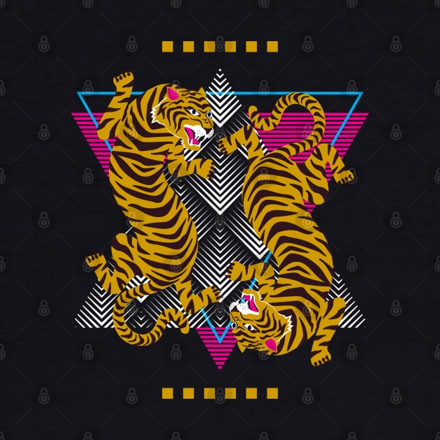 Double Tiger Funky Background by machmigo